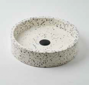 Νιπτήρας επικαθήμενος TERRAZO ROUND BIG GRAVEL 40x40x10 εκ