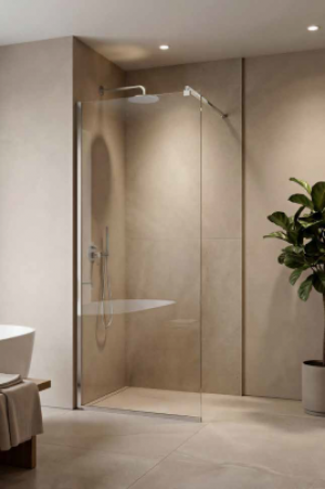 ΣΤΑΘΕΡΑ ΠΑΝΕΛ ΝΤΟΥΖΙΕΡΑΣ WALK-IN PROFIL CHROME WAS 50x185