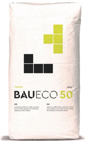 Κόλλα-Σοβάς BAU ECO -50 Λευκή, Τσιμεντοειδής, 25kg/σακί