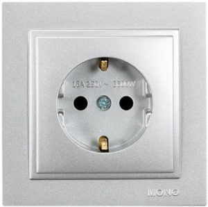 ΠΡΙΖΑ ΣΟΥΚΟ 16Α  ΑΠΛΗ ΑΣΗΜΙ ΜΕ ΠΑΙΔ. ΠΡΟΣΤ. DESPINA-Mono Electric by Eurolamp
