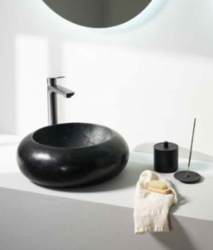 Νιπτήρας επικαθήμενος TERRAZO PLATE BLACK 40x40x15 εκ