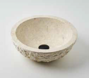 Νιπτήρας επικαθήμενος TERRAZO ROUND CREAM 40x40x15 εκ