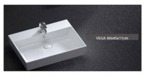 Νιπτήρας επικαθήμενος VEGA 60x45x11 εκ
