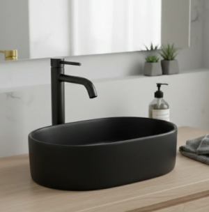 Νιπτήρας επικαθήμενος CORONA BLACK MATT 55X35X14,5cm